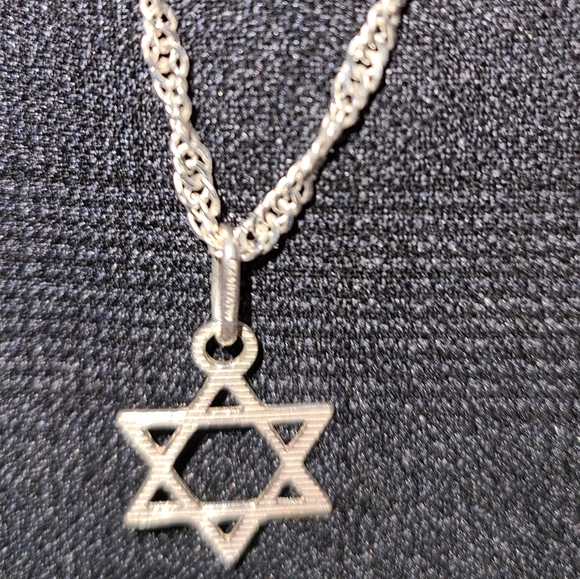 Star of David / magen David pendant and chain silver 925 Italy - Picture 10 of 15